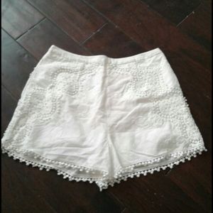 White embroidered shorts